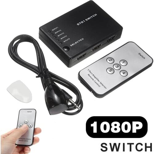 For PS3/ Xbox6/HD-DVD/SKY-STB 1pc High Quality Distributor Switch Box Portable 1080P 5 In 1 Out HDMI-compatible Switcher Pohiks