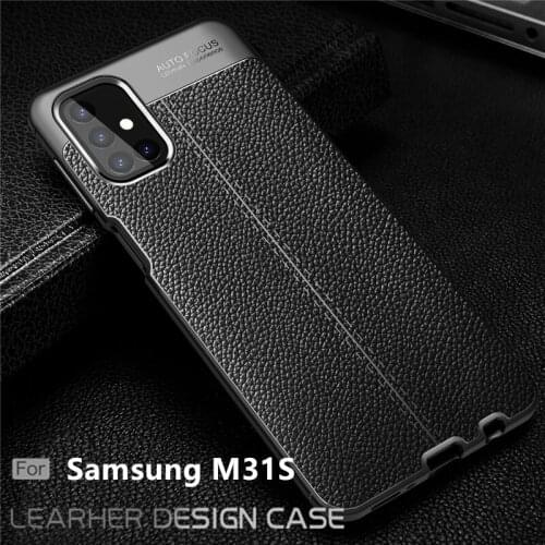 For Samsung Galaxy M31S Case For Samsung M31S Capas TPU Leather For Fundas Samsung A51 A71 Note 20 Ultra M01S M21 M51 M31S Cover