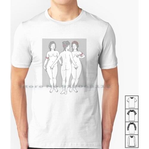 Three Graces T Shirt 100% Cotton Graces Lesbianism Sexy Orgy Threesome Ancient Greek Roman Marble Statue Sculpture Louvre