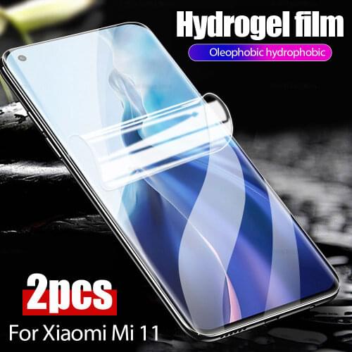 2PCS HD Hydrogel Gel Film For Xiaomi Mi 11 10 t 10T Pro Lite Screen Protector Glass For Xiaomi mi 11 Soft Glass Ultra thin Film