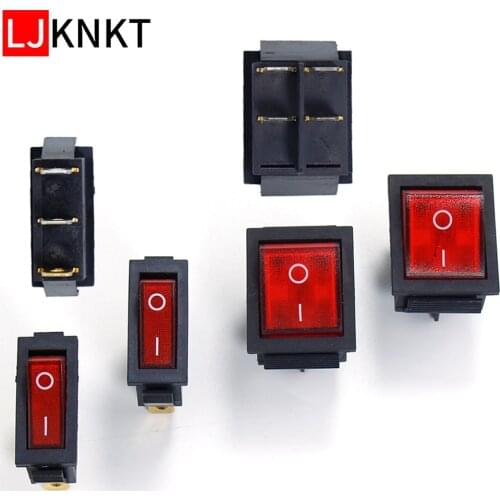 KCD4 KCD8 rocker switch red Light Power Boat 250V Toggle Switches Waterproof ship type The two files Four feet three feet
