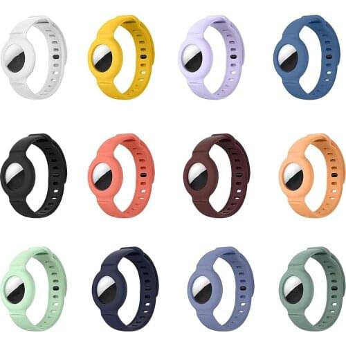 Soft Silicone Bands+Case for Apple AirTags Strap Anti-Scratch Lightweight Soft Protective Skin Cover Accessories