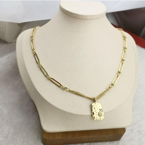 New Goddess Luxury Gold Color Necklace Luxe Fashion Jewelry Stainless Steel For Women