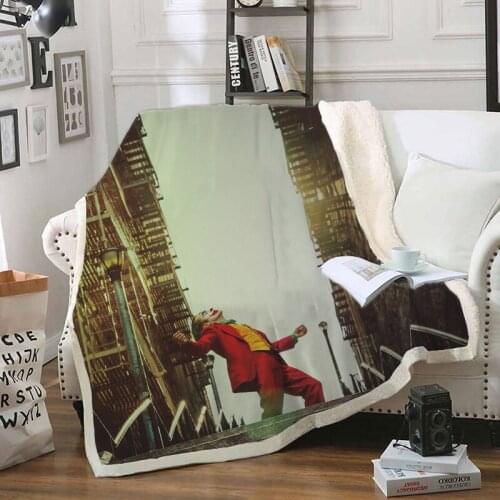 New Style Fashion 3D Digital Printed Joker Funny Character Blanket Sherpa Blanket on Bed Home Textiles Dreamlike Style