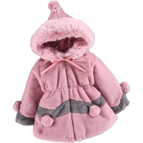 Cute Rabbit Ear Hooded Girls Coat New Spring Top Autumn Winter Warm Kids Jacket Outerwear Children Clothing Baby Tops Girl Coats