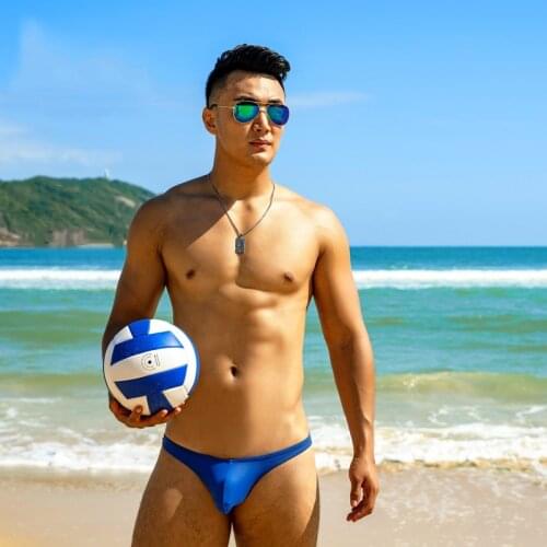 Solid tight low waist thong swimwear men sexy swimsuits men swim trunks gay bikini swimming shorts different penis pouch size