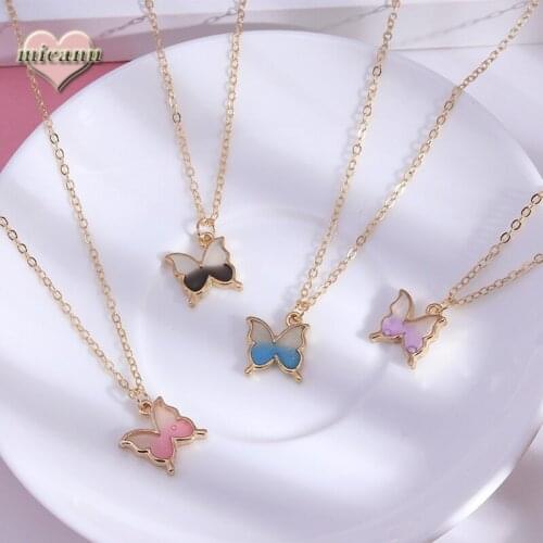 Colar Butterfly Cute Bisutería Feminino Streetwear Korean Fashion Pink Long Une Pièce Envio Gratis Aesthetic Chain Pendant Sale