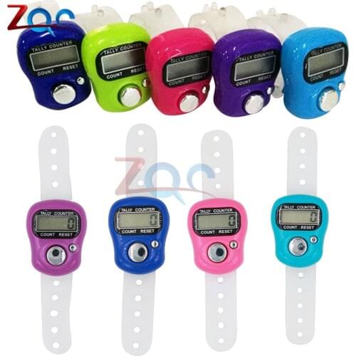 Portable Electronic Digital Counter Mini LCD Hand Held Finger Ring Tally Counter Stitch Marker Plastic Row Counter