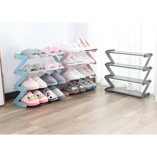 Simple Stainless Steel Assembled Shoe Rack Save Space Slippers High Heels Home Dormitory Foldable Multi-Layer Storage