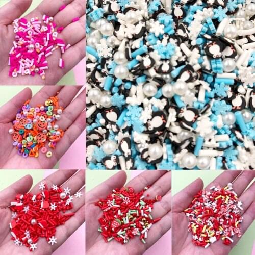 Mix Polymer Hot Clay Sprinkles for DIY Crafts Tiny Cute Plastic klei Accessories Christmas Halloween Scrapbook Decoration Craft