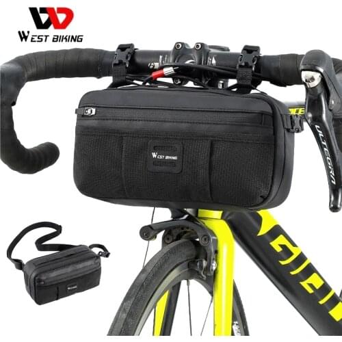 WEST BIKING Multifunction Bicycle Bag Large Capacity Cycling Frame Handlebar Front Bag Shoulder Waist MTB Road Bike Accessories