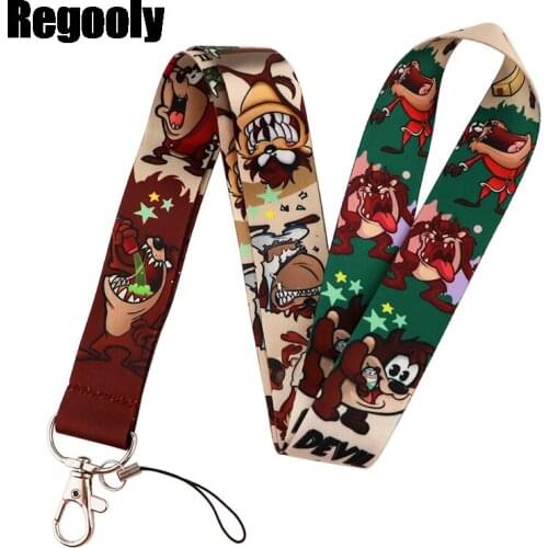 Tasmanian Devil Keychain Lanyards Id Badge Holder ID Card Pass Gym Mobile Phone Badge Holder Key Strap webbings ribbons