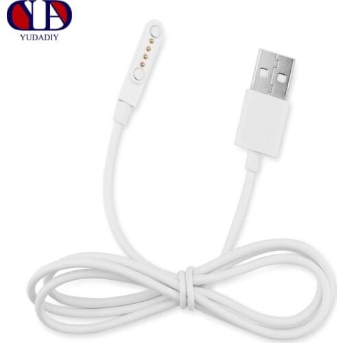 Universal Smart Watches or Wristbands charge Line cable Magnet Suction 4-pin 7.62mm USB port chargers for K88H KW88 KW18 GT88 G3