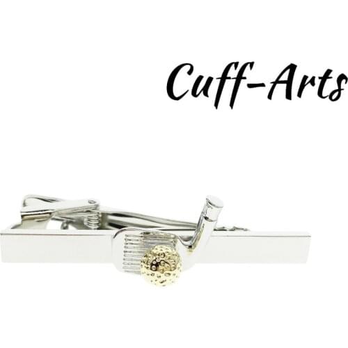 Tie Clip For Men Gold Club and Ball Tie Clip Novelty Men Tie Clip Male Business Gift for Mens Jewelry by Cuffarts T10025