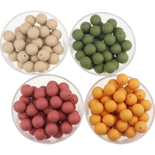 100pcs Silicone Beads 15mm BPA free Sensory Teething Necklace Food Grade Mom Nursing DIY Jewelry Baby Teethers