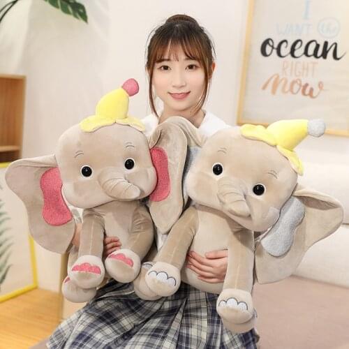 28-55cm Lovely Elephant with Banana Cute Plush Toy Sofa Decor Stuffed Animals Doll Soft Baby Pillow for Kids Girls Birthday Gift