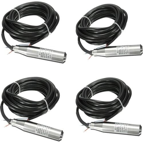 4 Piece 4-20mA Industrial Submersible Water Level Transmitter 0-5m 24V