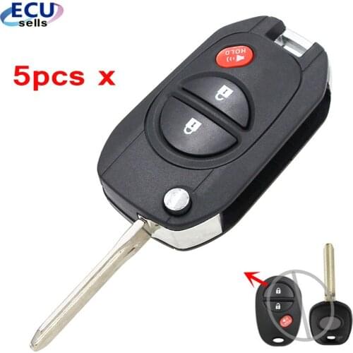 5pcs x 2+1 Buttons Modified flip Remote Key Shell for TOYOTA Highlander Sequoia Sienna Tacoma Tundra Avalon Solara GQ43VT20T