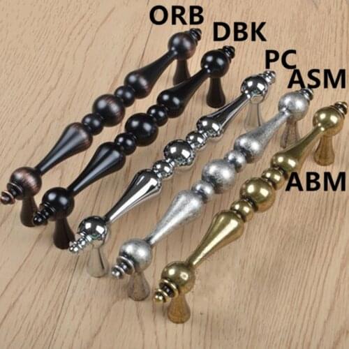 96mm silver black modern furniture handle 5" bronze black antique copper drawer kitchen cabinet dresser door pull handle Retro