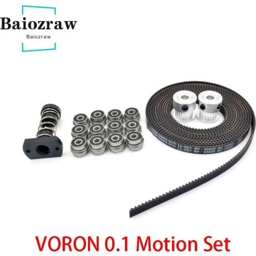 VORON 0.1 Motion Set GT2 LL-2GT RF Open Belt 2GT 20Teeth Pulley F623-RS Bearing MGN7H Linear Rail T8 Flange Nut 8mm Lead