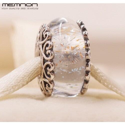 2018 New autumn collection Charms 925 sterling Silver white Murano Glass beads fit charm Bracelet DIY for women Memnon Jewelry