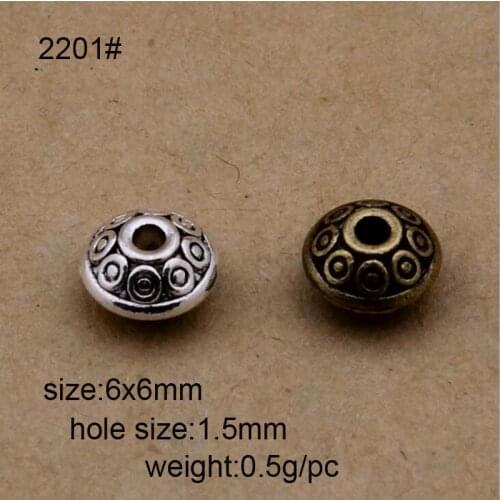 50pcs Wholesale Factory Price Antique Metal Silver Spacer Beads Retro Cone Pattern 6mm For Jewelry Making