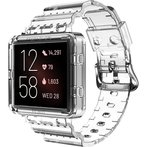 ANBEST Bands Compatible with Fitbit Blaze Soft Sport TPU for Fitbit Blaze Smart Watches Transparent Band+Case for Men/Women