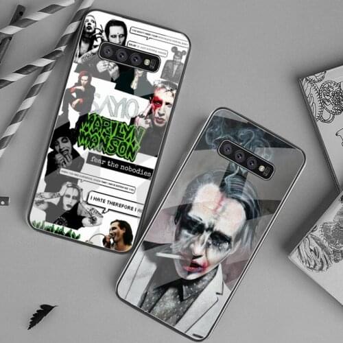 Marilyn Manson We Are Chaos Phone Case Tempered Glass For Samsung S20 Plus S7 S8 S9 S10 Plus Note 8 9 10 Plus