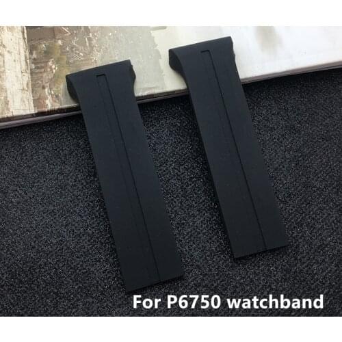 Black 28mm nature Rubber belt men watch accessories waterproof watchband bracelet for porsche strap design for P6750 band tools