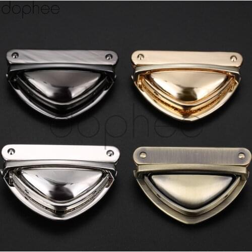 Dophee 1 set Tuck Lock Closure Catch Clasp Buckle Fasteners for Leather Bag Case Handbag Purse DIY 4 color