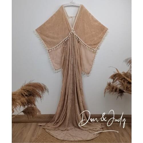 DON&JUDY Elegant Pregnant Women Dresses To Photo Shoot Floor Length Baby Shower Gowns Custom Made V-neck Backless 2021