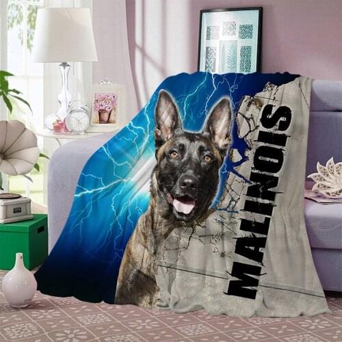 CLOOCL Animal Malinois Dog Flannel Blanket 3D Printing Child Adult Quilt Home Life Hiking Picnic Travel Fashion Throw Blankets