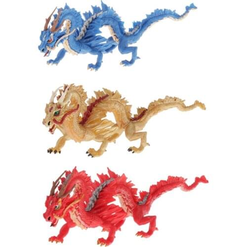 Chinese Dragon Toy, Plastic Chinese Dragon Handmade Animal Model for Christmas Birthday Gift Home Decoration