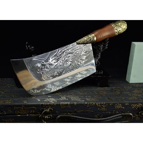 Handmade Chinese kitchen Chef Knife Multifunctional Meat Cleaver Vegetable Cutter Machete Fixed blade Viking Knife Cooking Tool