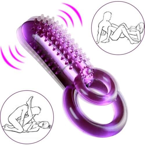 Man Nuo Penis Rings Vibrator Time Delay Vibrating Cock Ring with Massager Brush Sex Toys Quiet G Spot Vibrator Sex Toys for Coup