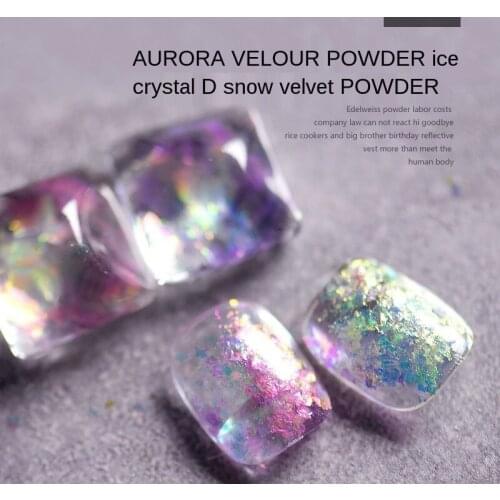Ice crystal aurora edelweiss powder nail art jewelry thin section dreamy practical high-shine nail cloud brocade sequins