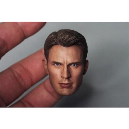 1/6 Scale Soldier Head Sculpt Steve Rogers Male Head Carving American for 12 Inches DIY Action Figure