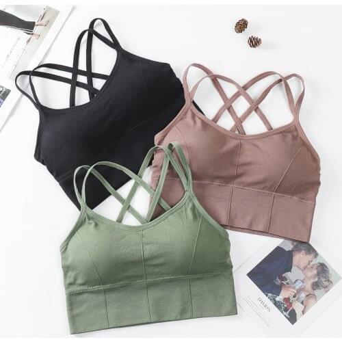Suspender Vest Underwear Sports Bra Women Push Up Yoga Sport Tops Cotton Sports Bra Girl Underwear Fitness Running Sports Bras