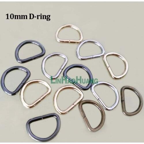 300pcs/lot 0.39inch 10mm metal round iron Dee Ring adjustable buckles for bag webbing Strapping Bags Garment Accessories Buckle