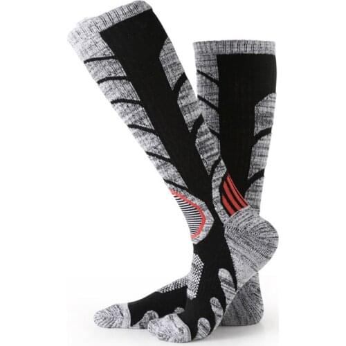 Mens Ski Socks fit for Autumn Winter Outdoor Hiking Climbing Warm Sports Sock Calf-length Thick Cotton Snowboarding Socks