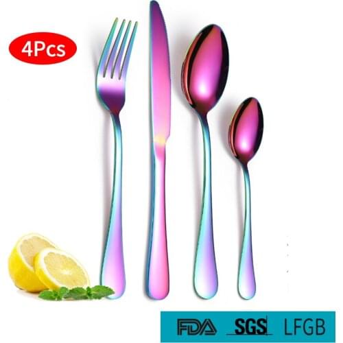 Italian and Western Steak Cutlery Set Stainless Steel Dinnerware Set Gold Cutlery Mirror Polishing Kitchen Tableware