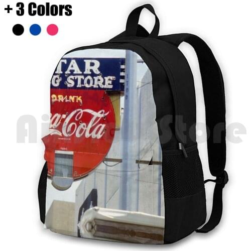 Neon Sign , Galveston , Texas Outdoor Hiking Backpack Waterproof Camping Travel Coke Pop Vintage Nostalgia Texas Galveston