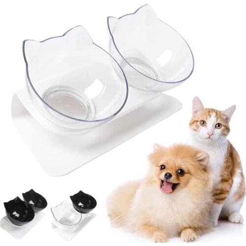 Non-Slip Double Cat Bowl Dog Bowl With Stand Pet Feeding Cat Water Bowl For Cats Food Pet Bowls For Dogs Feeder Product Supplies