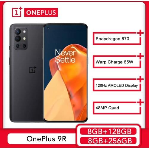 Original Global Rom OnePlus 9R 5G Smartphone Snapdragon 870 6.55'' 120Hz AMOLED Screen 65W Warp 9 R Mobile Phone