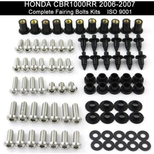 Fit For Honda CBR1000RR 2006 2007 CBR 1000 RR Motorcycle Stainless Steel Complete Full Fairing Bolts Kit Clips Fastenings