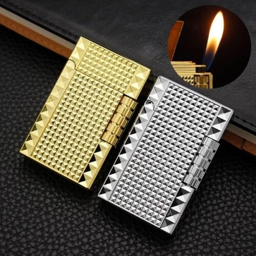 Portable Metal Flint Lighter Mini Butane Gas Unusual Cigar Smoking Lighters Cigarettes Accessories Gadgets For Men