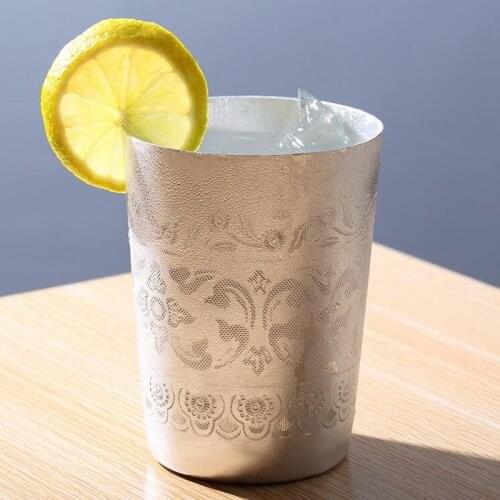 High Quality Lemonade Carving Water Cup Tin Hand Catering Beer Cup Juice Cocktail Cup