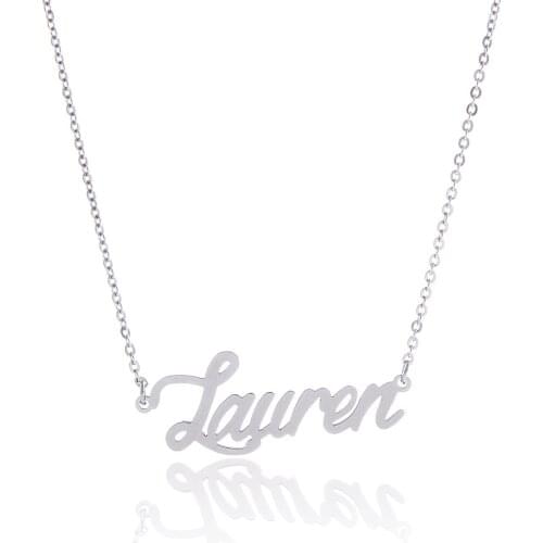 Stainless Steel Customized Necklace Nameplate Choker Pendant English Name Jewelry Necklace Personalized Jewelry Gifts 45 Fonts