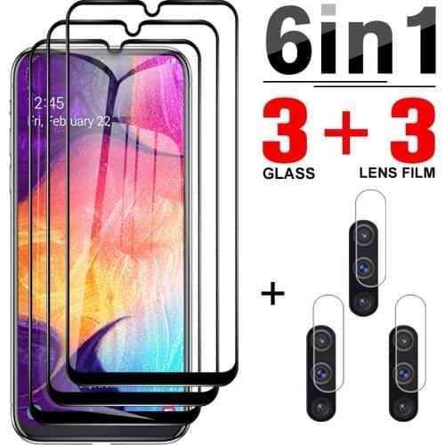 6-in-1 Protective Tempered Glass On The For Samsung Galaxy A20 Screen Protector For Samsung Galaxy A30 M30s A40 A50s Camera Lens