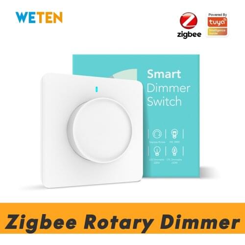 ZigBee Smart Rotary Light LED Dimmer Switch, Work with Tuya Zigbee Hub Smart Life APP 220V 110V EU UK Support Alexa Google Home